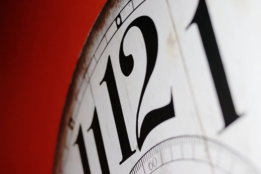 Time Clock, Business, 12, antique, close-up, black color, red HD wallpaper