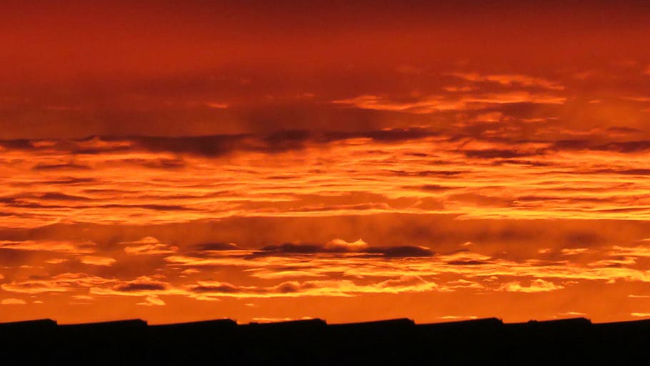 evening sky, clouds, sunset, afterglow, environment, cloud - sky HD wallpaper