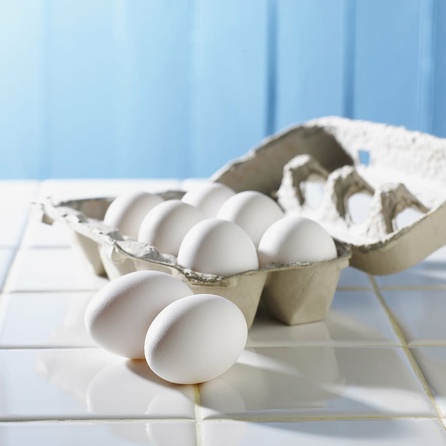 white eggs with gray tray, food, dairy, morning, breakfast, organic