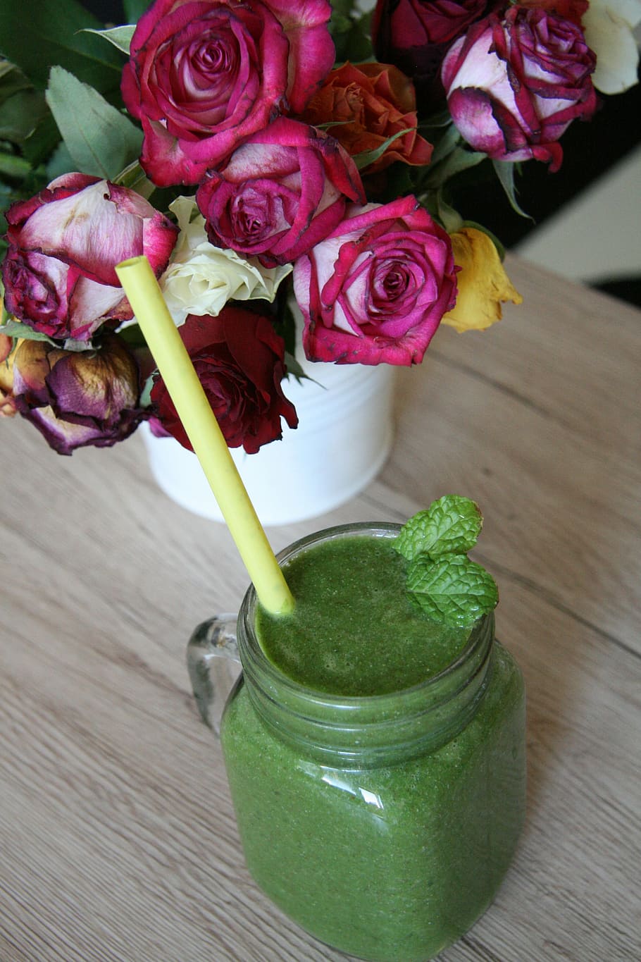 smoothie, spinach, fruit, vegetables, health, drink, beverage HD wallpaper