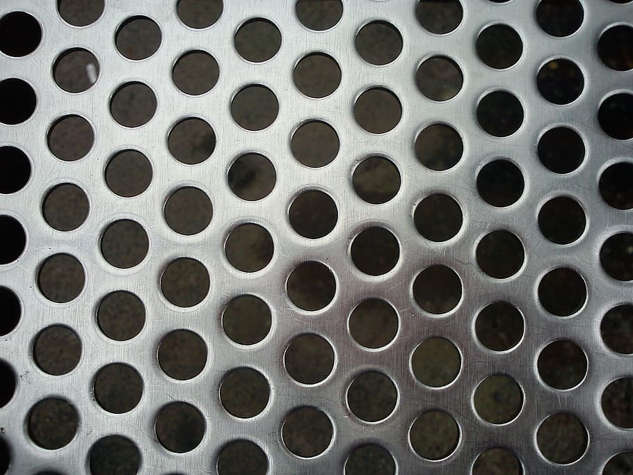 HD wallpaper: holes, sheet, grid, pattern, metal, perforated sheet ...