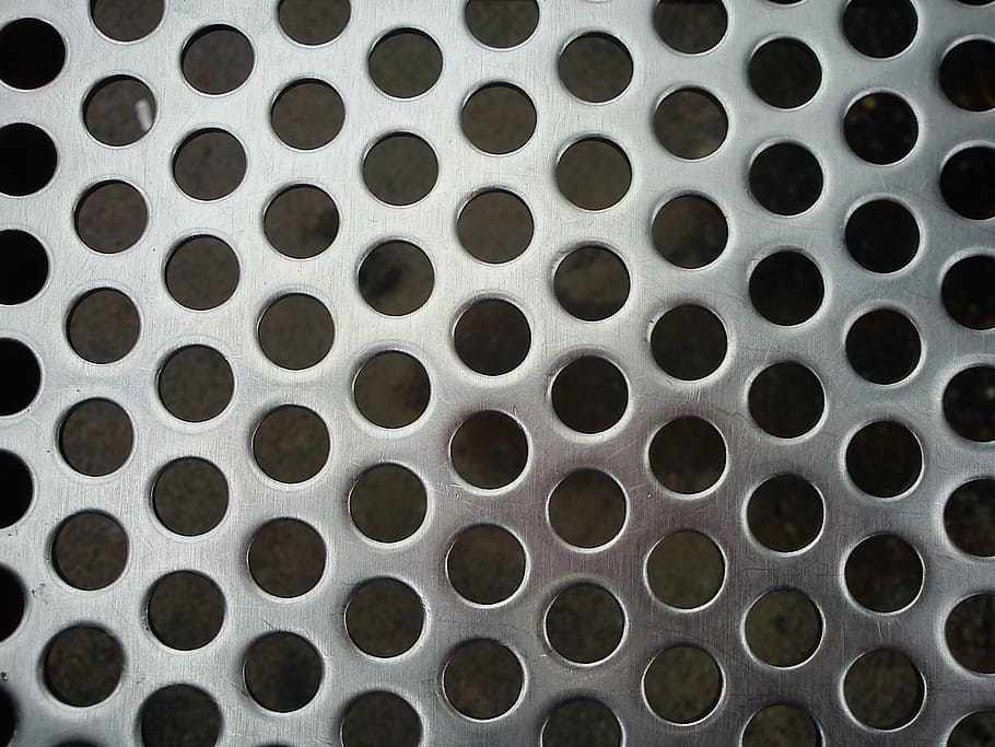 holes, sheet, grid, pattern, metal, perforated sheet, smooth HD wallpaper