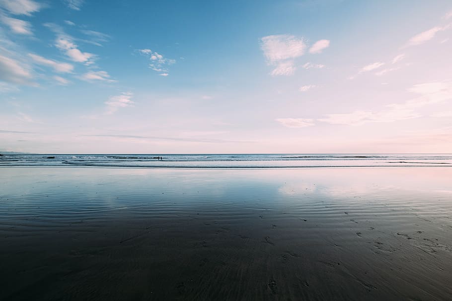 landscape photo of seashore, blue, sky, photography, cloud HD wallpaper