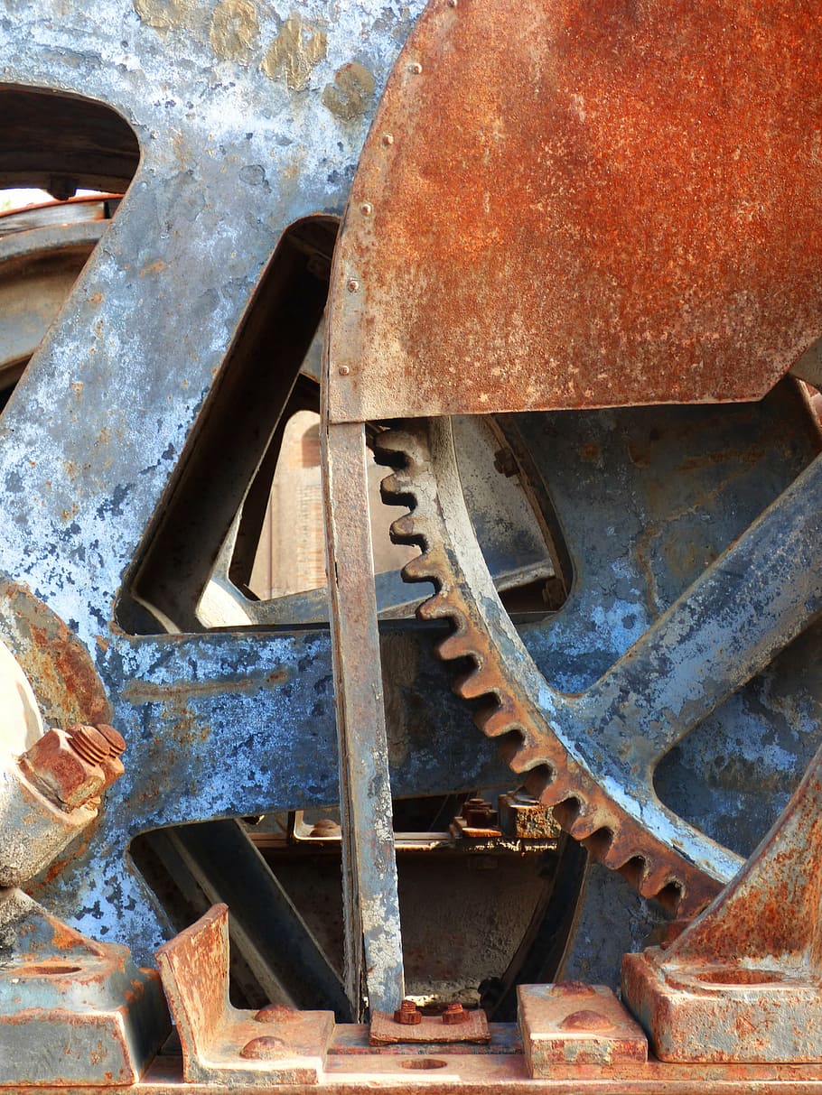 mechanism, machine, gear, rusty, old, iron, machinery, function HD wallpaper