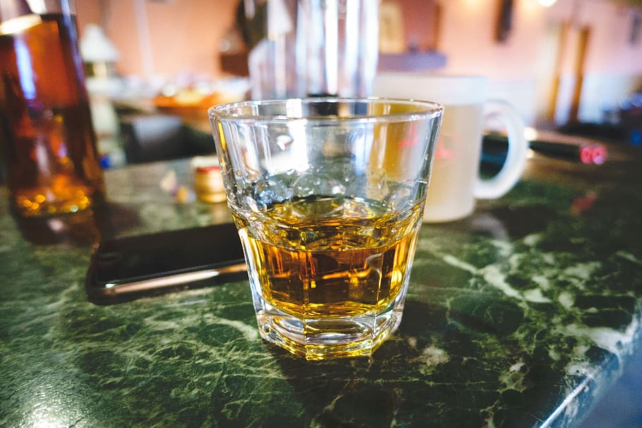 Shot of whiskey, alcohol, bar, drink, bar - Drink Establishment
