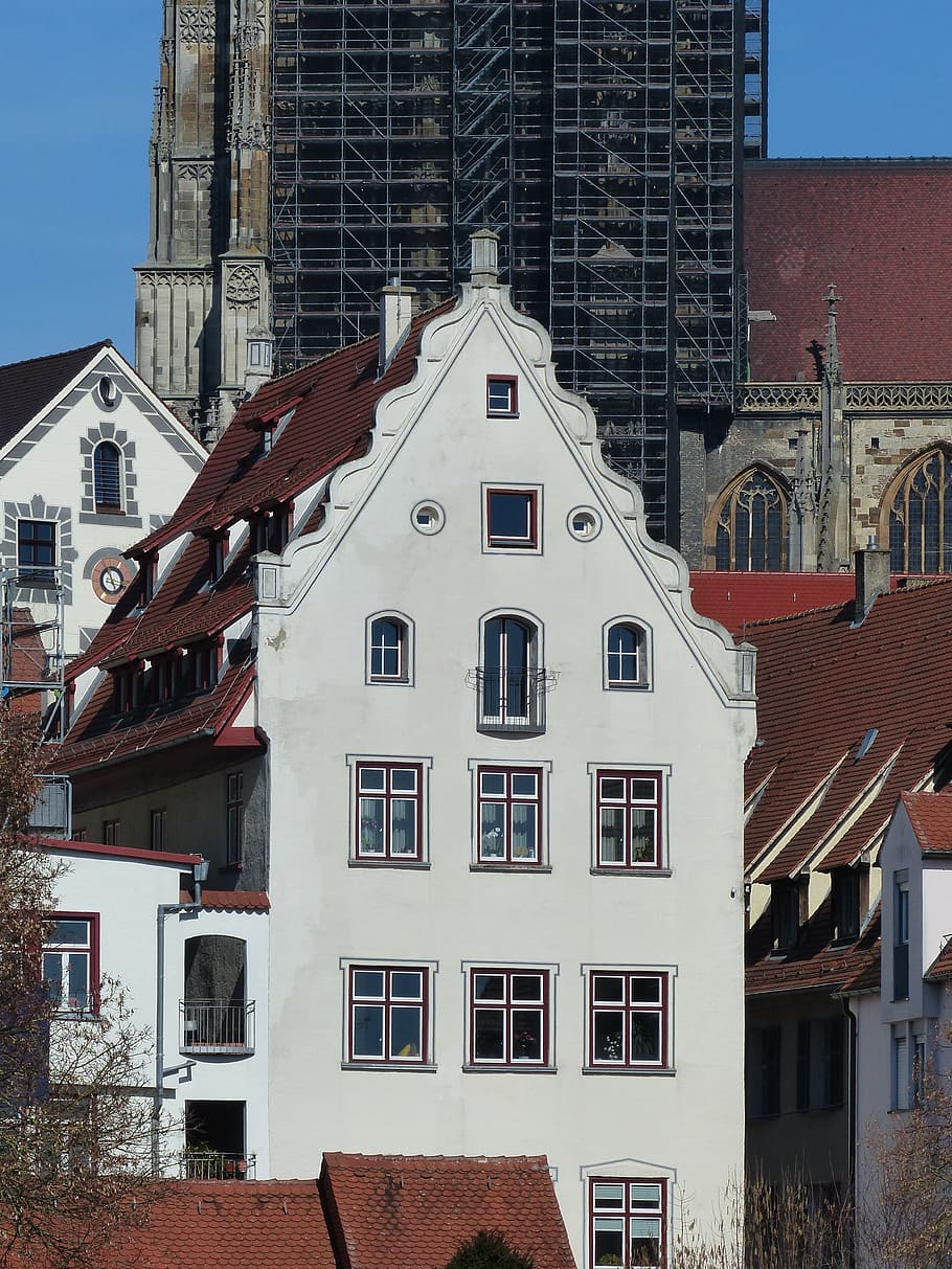 Home, White, Facade, Architecture, city view, ulm, building exterior HD wallpaper