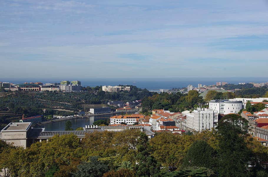 porto, city, douro river, atlantic ocean, architecture, built structure, HD wallpaper