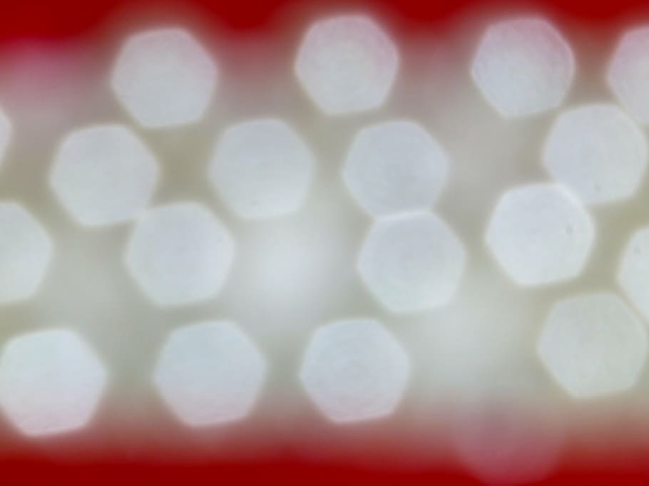 bokeh, background, white, balls, red, hexagon, arrangement HD wallpaper