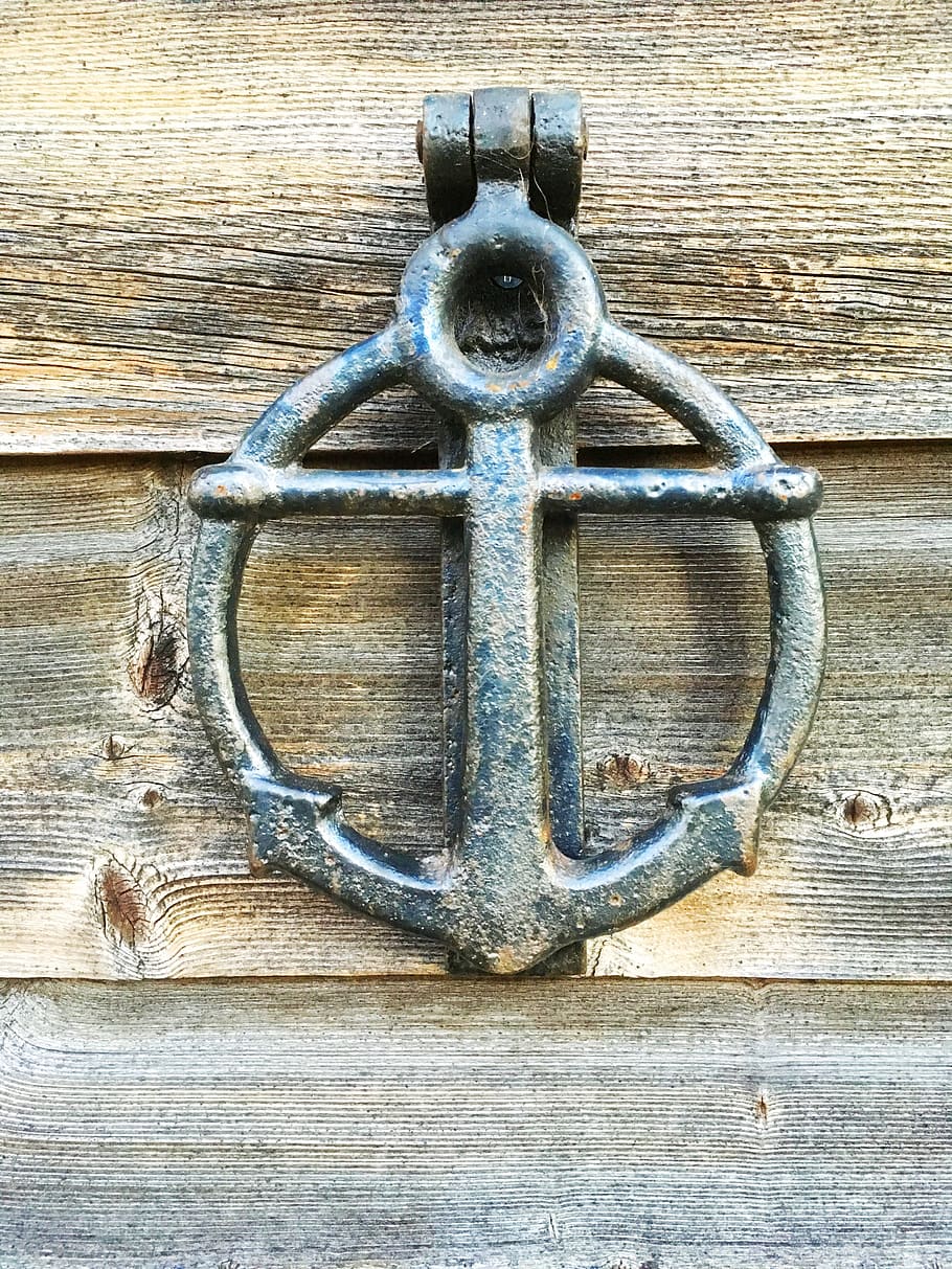 Anchor, Door, Skellefteå, bonnstan, wood - Material, old, old-fashioned, HD wallpaper