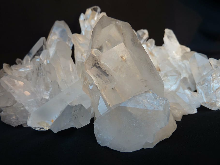 HD wallpaper pile of clear gemstone rock crystal clear to white