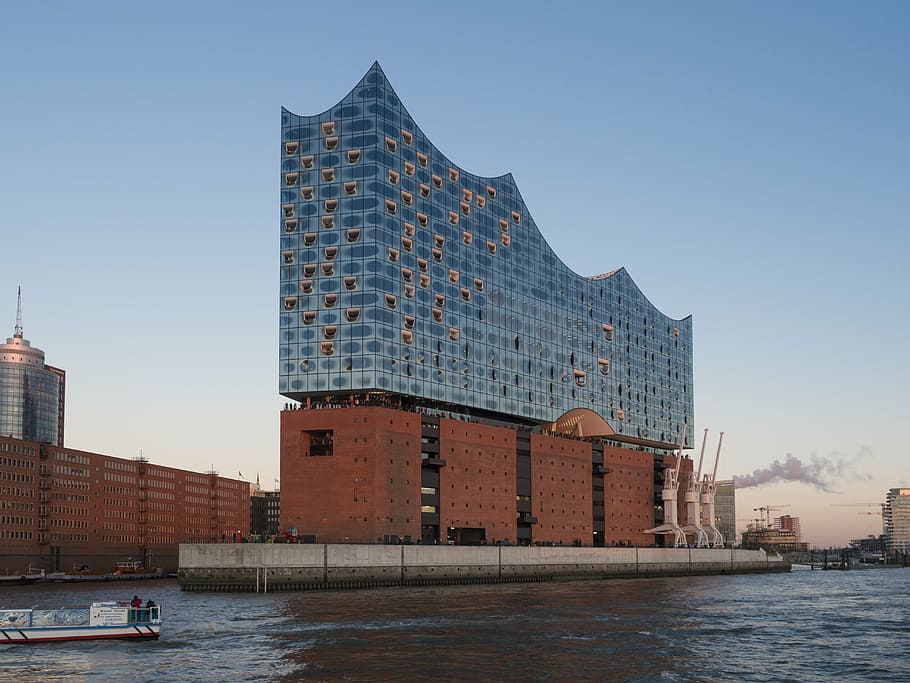 gray and brown concrete building, hamburg, germany, harbour city