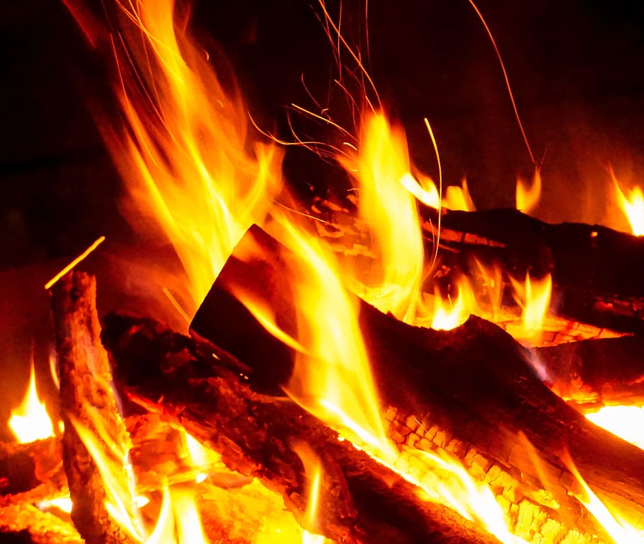 Fire, Burn, Campfire, Flame, Wood, wood fire, heat, charcoal HD wallpaper