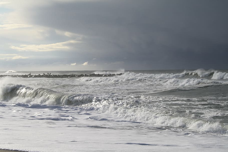coast, forward, beach, wave, ocean, surf, swell, maritime, sea HD wallpaper
