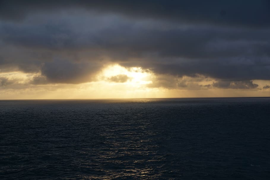 atlantic, ocean, water, sky, nature, weather, sun, cruise, seafaring, HD wallpaper