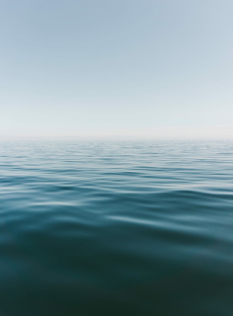 landscape photography of horizon, photo of blue ocean, water, HD wallpaper