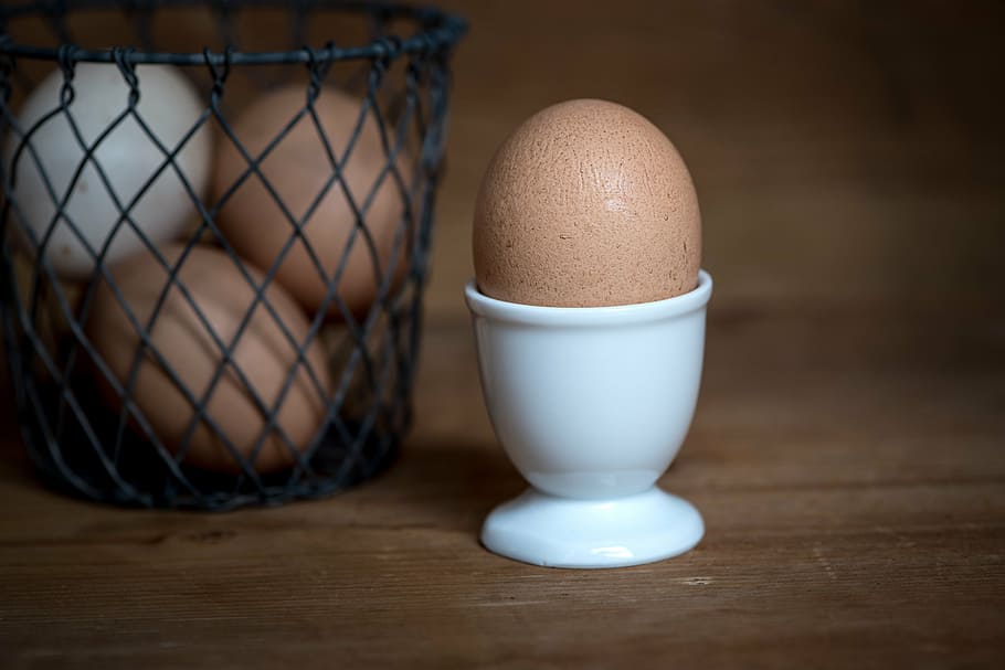 egg, hen's egg, brown egg, basket, food, nutrition, eat, chicken eggs, HD wallpaper