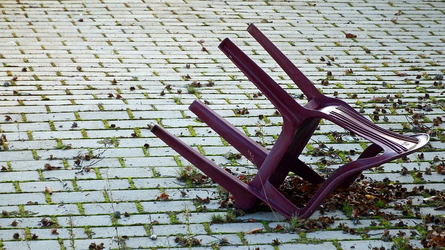 chair, garden chair, patch, overturned, old, seat, garden chairs, HD wallpaper