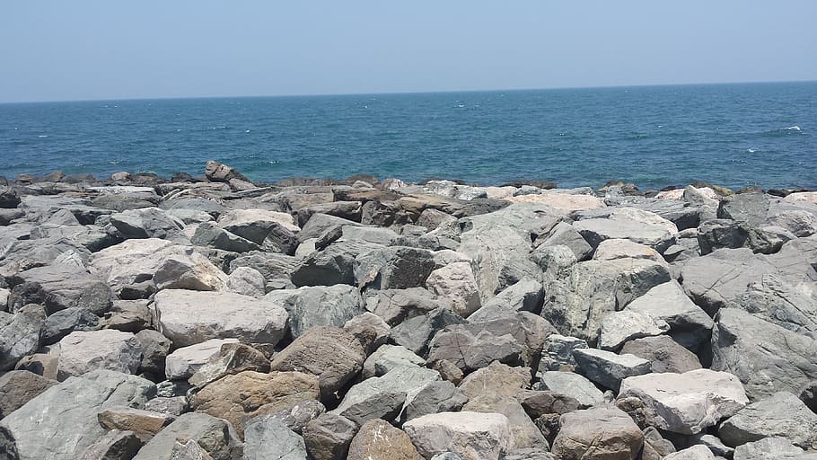 quay, emirates, tourism, u a e, persian gulf, sea, water, rock HD wallpaper