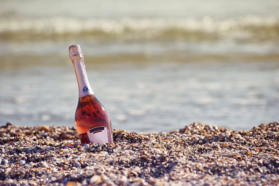 sea, beach, holiday, vacation, alcohol, break, celebration, champagne HD wallpaper
