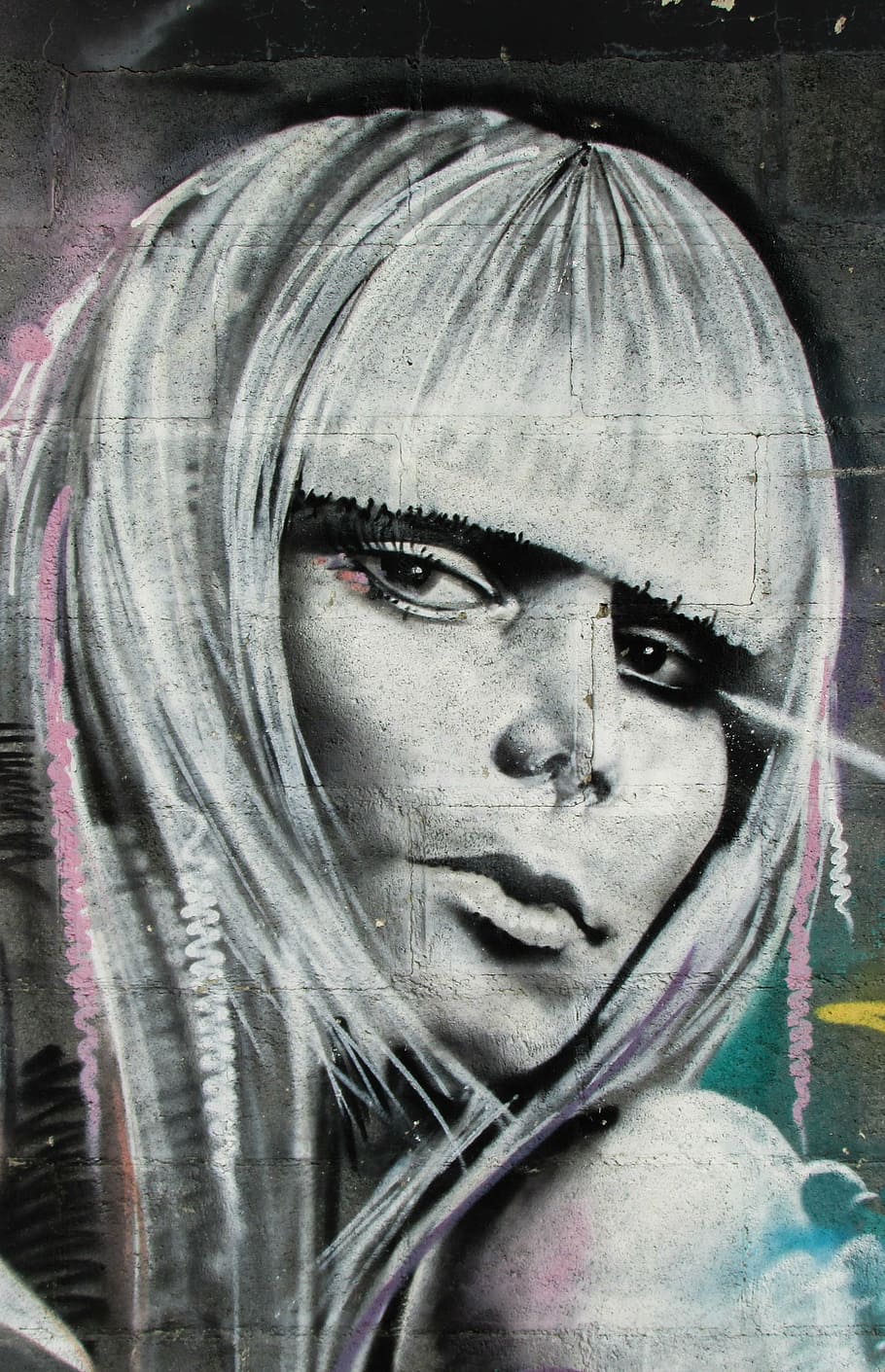 cyprus, larnaca, graffiti, wall, paint, urban, young, woman HD wallpaper