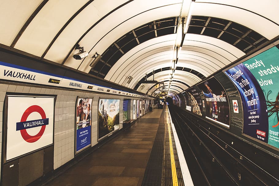 Train station on the London Underground, urban, subway Station