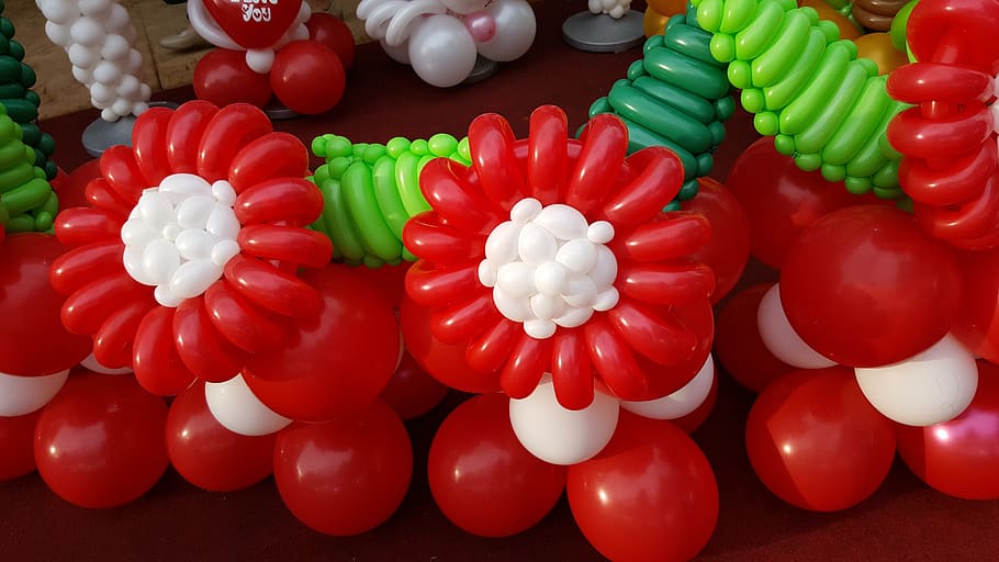 balloon, red, celebration, decoration, holiday, party, happy, HD wallpaper