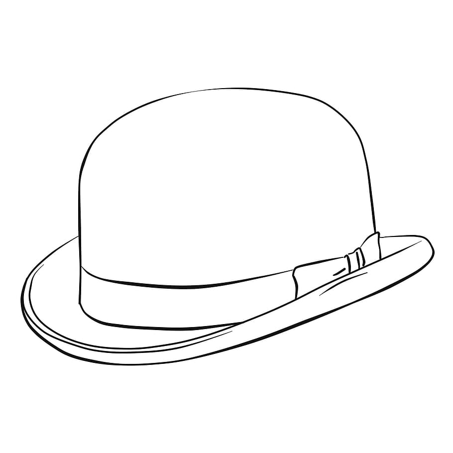 hat, coloring, line, monochrome, bw, drawing, figure, is, image HD wallpaper