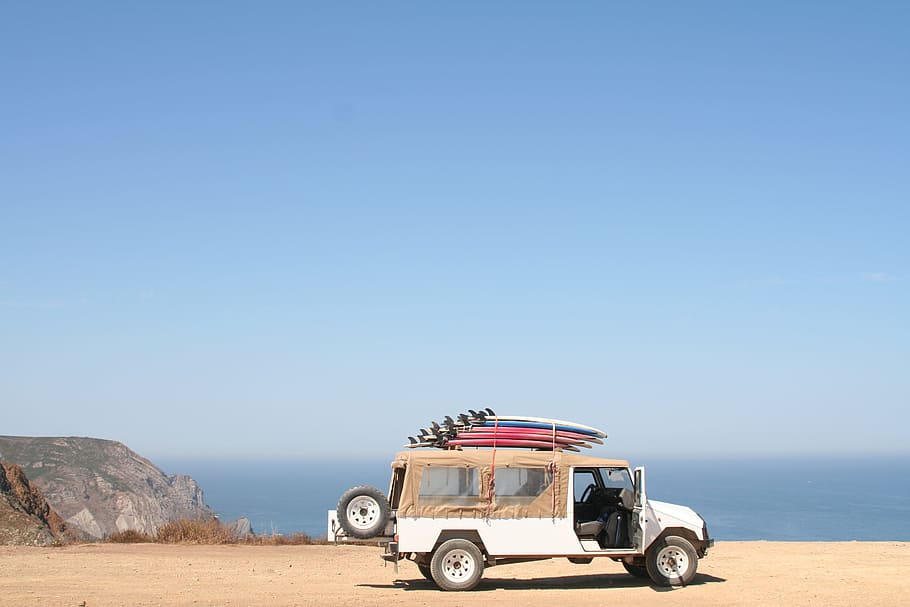 sea, road, landscape, beach, auto, car, desert, holidays, horizon HD wallpaper