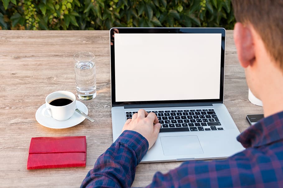 person using laptop, notebook, work, keyboard, independent HD wallpaper