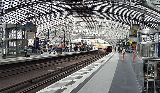 berlin, central station, germany, rail transportation, railroad track HD wallpaper