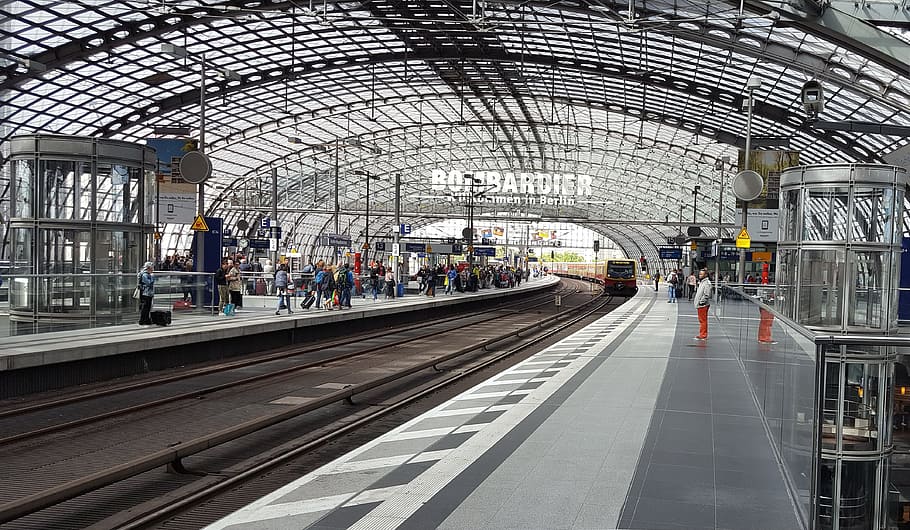 berlin, central station, germany, rail transportation, railroad track HD wallpaper