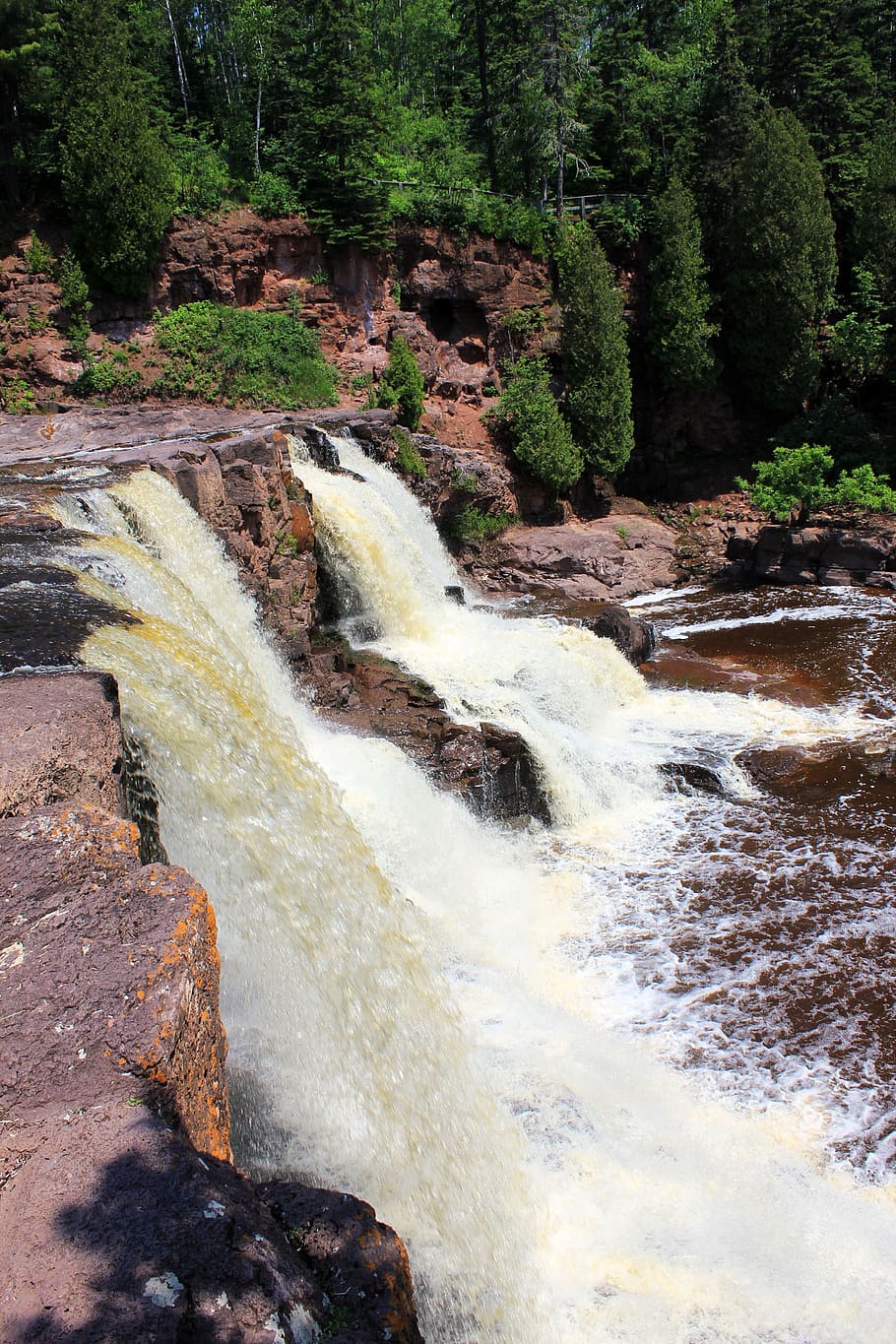 gooseberry falls, waterfalls, usa, minnesota, gooseberry falls state park, HD wallpaper