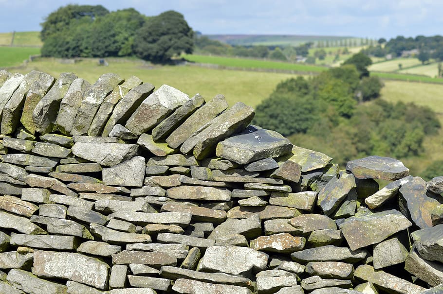 stonewall, derbyshire, dry, rough, rock, weathered, gray, masonry HD wallpaper