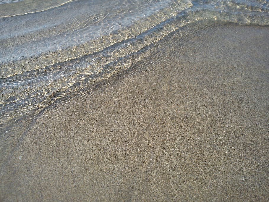 Wave, Clear, Water, Beach, Sand, Grains, grains of sand, sand beach