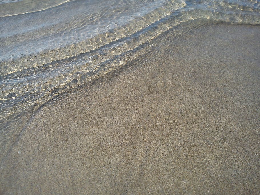 Wave, Clear, Water, Beach, Sand, Grains, grains of sand, sand beach HD wallpaper