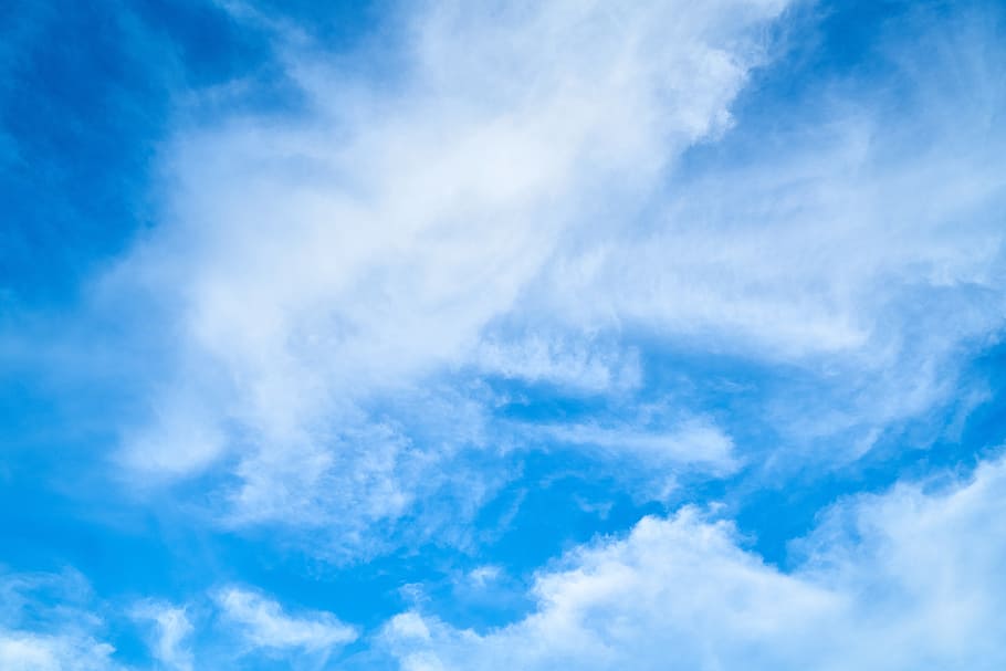 white clouds cover blue sky, summer, landscape, nature, solar HD wallpaper