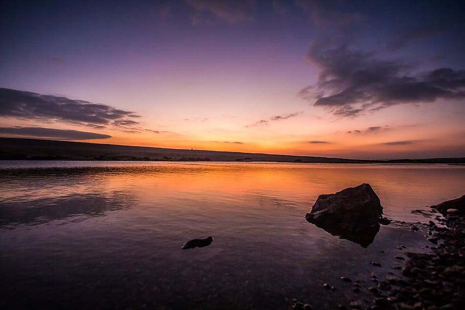 sky, sunset, water, sea, cloud - sky, tranquility, scenics - nature HD wallpaper