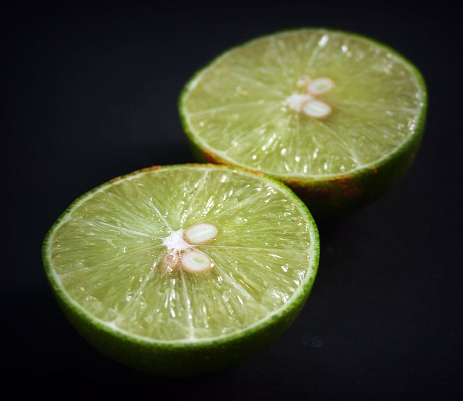 lime, lemon, slice, green, whole, white, leaf, citrus, fruit, HD wallpaper