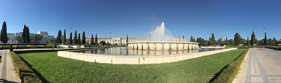 Lisbon, Belem, Source, Jerónimos, monastery, portugal, grass HD wallpaper