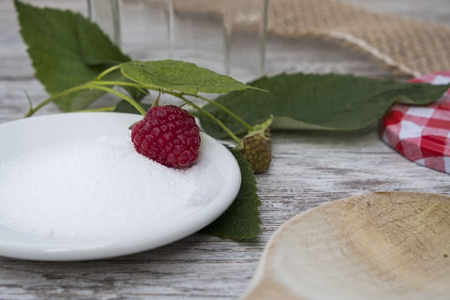raspberry, berries, fruit, red, sweet, sugar, granulated sugar HD wallpaper