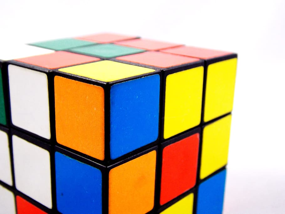 Rubik'S Cube, Cube, multi colored, variation, toy block, yellow HD wallpaper