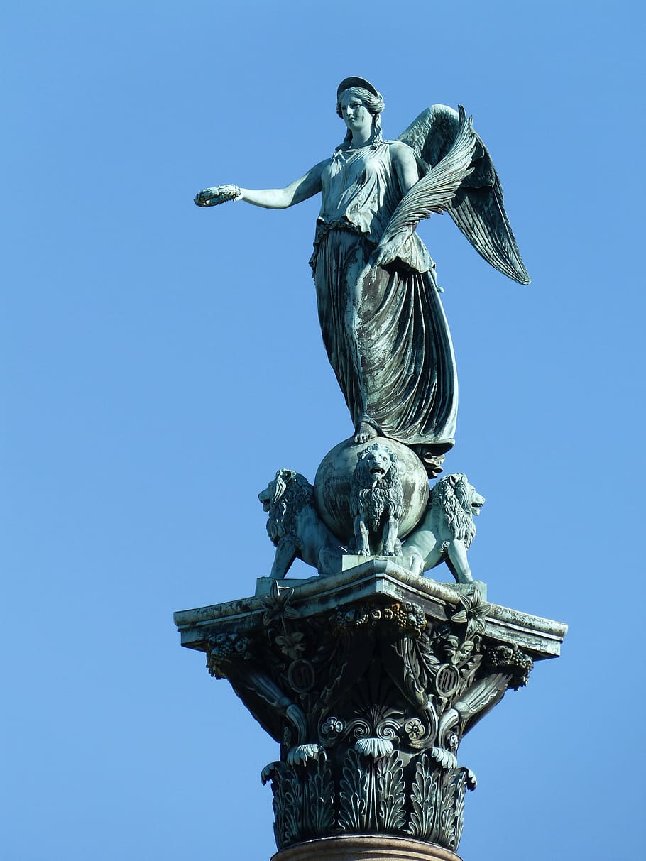 Angel, Wing, Bronze Statue, monument, sculpture, famous Place HD wallpaper
