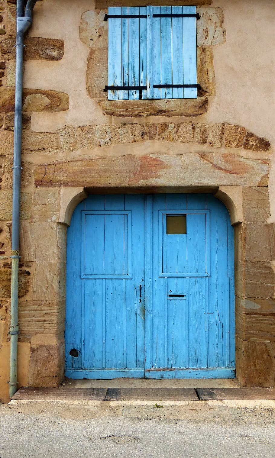 architecture, entry, window, threshold, facade, door, blue HD wallpaper