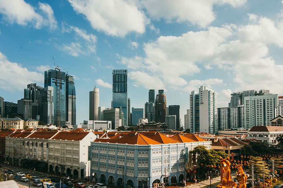 photo of city building, high-angle view of city, buildings, skyline HD wallpaper