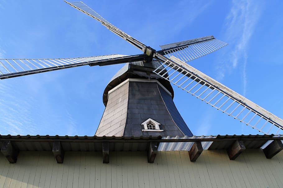 windmill, perspective, historically, renewable energy, environmental conservation HD wallpaper