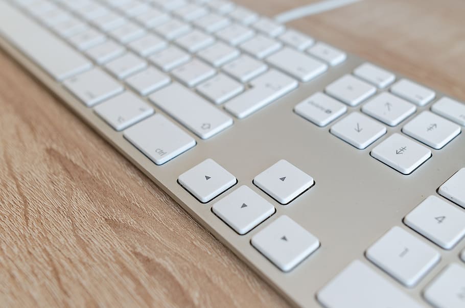 Apple magic keyboard with numeric keypad, computer, office, table, HD wallpaper
