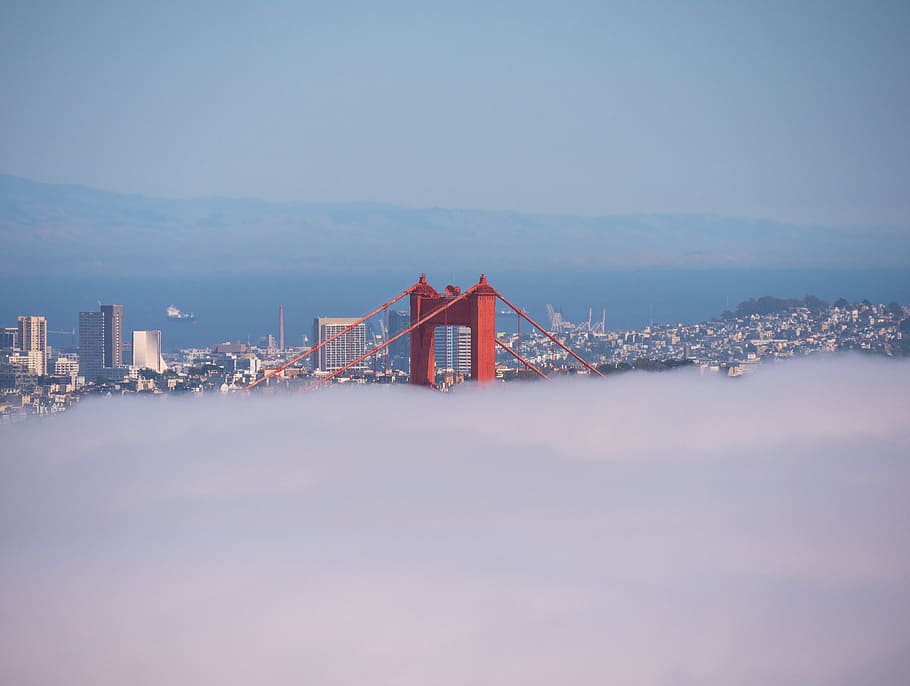 golden gate, bridge, infrastructure, view, travel, blue, sky HD wallpaper