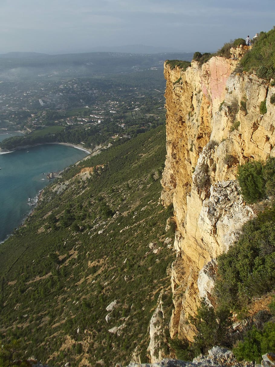 cliff, cassis, sea, nature, andscape, architecture, built structure HD wallpaper