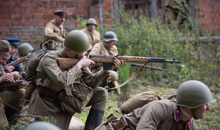 soldiers, attack, the second world war, the ussr, hostilities, HD wallpaper
