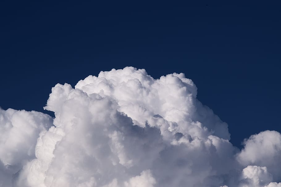 cloudy, blue, sky, clouds, cloud - sky, cloudscape, atmosphere HD wallpaper